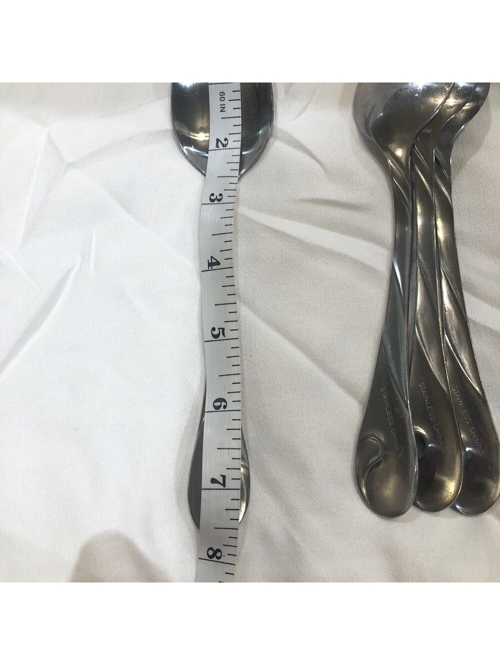 Jaclyn Smith Bella Frost Stainless Soup Spoons Lot of 4 Oval Place Replacement